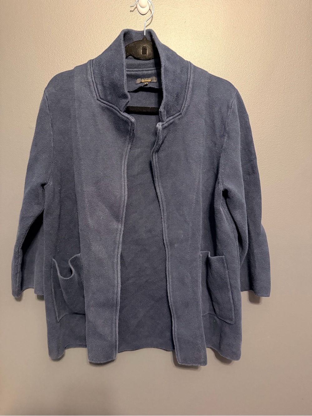 Quince Soft Open-Front Blue Women's Cardigan